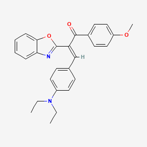 molecular formula C27H26N2O3 B5409255 2-(1,3-benzoxazol-2-yl)-3-[4-(diethylamino)phenyl]-1-(4-methoxyphenyl)-2-propen-1-one 
