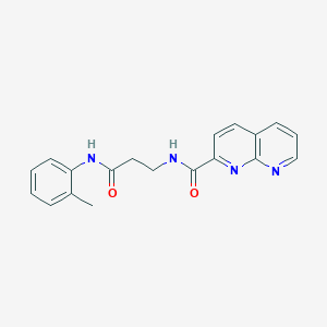 molecular formula C19H18N4O2 B5409313 N-{3-[(2-methylphenyl)amino]-3-oxopropyl}-1,8-naphthyridine-2-carboxamide 