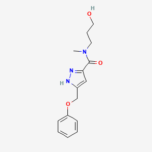 molecular formula C15H19N3O3 B5409326 N-(3-hydroxypropyl)-N-methyl-5-(phenoxymethyl)-1H-pyrazole-3-carboxamide 