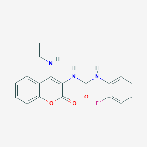molecular formula C18H16FN3O3 B5409459 N-[4-(ethylamino)-2-oxo-2H-chromen-3-yl]-N'-(2-fluorophenyl)urea 
