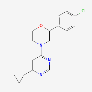 molecular formula C17H18ClN3O B5409467 2-(4-chlorophenyl)-4-(6-cyclopropylpyrimidin-4-yl)morpholine 