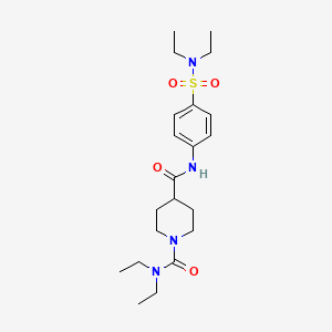 molecular formula C21H34N4O4S B5409523 N-{4-[(DIETHYLAMINO)SULFONYL]PHENYL}-N,N-DIETHYLTETRAHYDRO-1,4(2H)-PYRIDINEDICARBOXAMIDE 