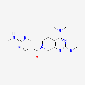 molecular formula C17H24N8O B5409576 N,N,N',N'-tetramethyl-7-{[2-(methylamino)-5-pyrimidinyl]carbonyl}-5,6,7,8-tetrahydropyrido[3,4-d]pyrimidine-2,4-diamine 