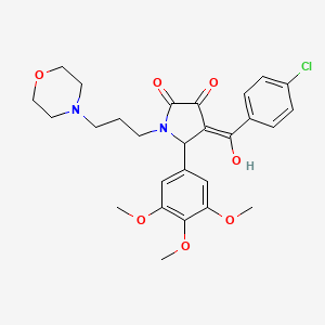 molecular formula C27H31ClN2O7 B5409657 (4E)-4-[(4-chlorophenyl)-hydroxymethylidene]-1-(3-morpholin-4-ylpropyl)-5-(3,4,5-trimethoxyphenyl)pyrrolidine-2,3-dione 