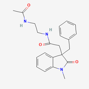 molecular formula C22H25N3O3 B5409694 N-[2-(acetylamino)ethyl]-2-(3-benzyl-1-methyl-2-oxo-2,3-dihydro-1H-indol-3-yl)acetamide 