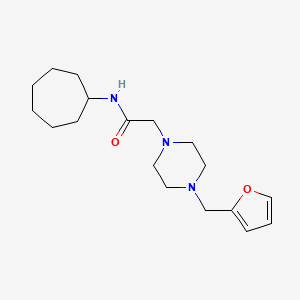molecular formula C18H29N3O2 B5409720 N-cycloheptyl-2-[4-(furan-2-ylmethyl)piperazin-1-yl]acetamide 