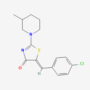 molecular formula C16H17ClN2OS B5409760 (5Z)-5-[(4-chlorophenyl)methylidene]-2-(3-methylpiperidin-1-yl)-1,3-thiazol-4-one 