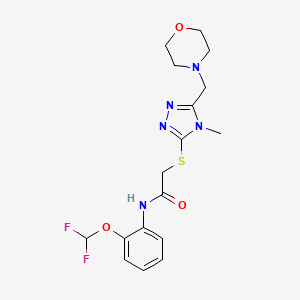 molecular formula C17H21F2N5O3S B5409782 N-[2-(difluoromethoxy)phenyl]-2-{[4-methyl-5-(4-morpholinylmethyl)-4H-1,2,4-triazol-3-yl]thio}acetamide 