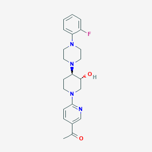 molecular formula C22H27FN4O2 B5409809 1-[6-[(3R,4R)-4-[4-(2-fluorophenyl)piperazin-1-yl]-3-hydroxypiperidin-1-yl]pyridin-3-yl]ethanone 
