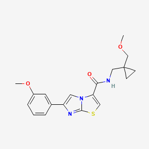 molecular formula C19H21N3O3S B5409844 N-{[1-(methoxymethyl)cyclopropyl]methyl}-6-(3-methoxyphenyl)imidazo[2,1-b][1,3]thiazole-3-carboxamide 