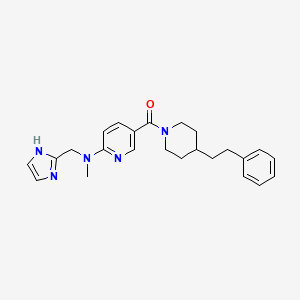 molecular formula C24H29N5O B5410085 N-(1H-imidazol-2-ylmethyl)-N-methyl-5-{[4-(2-phenylethyl)piperidin-1-yl]carbonyl}pyridin-2-amine 