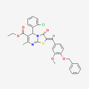 molecular formula C31H27ClN2O5S B5410185 ethyl (2Z)-5-(2-chlorophenyl)-2-[(3-methoxy-4-phenylmethoxyphenyl)methylidene]-7-methyl-3-oxo-5H-[1,3]thiazolo[3,2-a]pyrimidine-6-carboxylate 