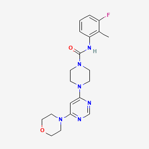 molecular formula C20H25FN6O2 B5410210 N-(3-fluoro-2-methylphenyl)-4-[6-(4-morpholinyl)-4-pyrimidinyl]-1-piperazinecarboxamide 