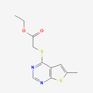 molecular formula C11H12N2O2S2 B5410211 Ethyl 2-(6-methylthieno[2,3-d]pyrimidin-4-yl)sulfanylacetate 