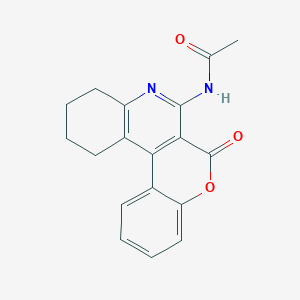molecular formula C18H16N2O3 B5410285 N-(6-oxo-9,10,11,12-tetrahydro-6H-chromeno[3,4-c]quinolin-7-yl)acetamide 
