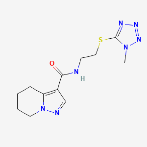 molecular formula C12H17N7OS B5410386 N-{2-[(1-methyl-1H-tetrazol-5-yl)thio]ethyl}-4,5,6,7-tetrahydropyrazolo[1,5-a]pyridine-3-carboxamide 