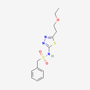 molecular formula C13H17N3O3S2 B5410509 N-[5-(2-ethoxyethyl)-1,3,4-thiadiazol-2-yl]-1-phenylmethanesulfonamide 