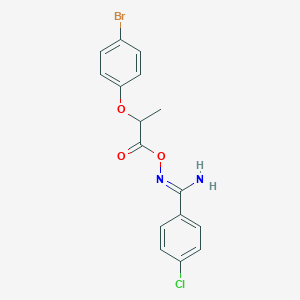 molecular formula C16H14BrClN2O3 B5410526 N'-{[2-(4-bromophenoxy)propanoyl]oxy}-4-chlorobenzenecarboximidamide 