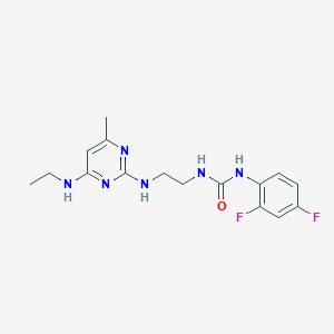 molecular formula C16H20F2N6O B5410533 N-(2,4-difluorophenyl)-N'-(2-{[4-(ethylamino)-6-methyl-2-pyrimidinyl]amino}ethyl)urea 