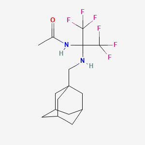 molecular formula C16H22F6N2O B5410672 N-{2-[(ADAMANTAN-1-YLMETHYL)AMINO]-1,1,1,3,3,3-HEXAFLUORO-2-PROPANYL}ACETAMIDE 