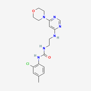 molecular formula C18H23ClN6O2 B5410787 N-(2-chloro-4-methylphenyl)-N'-(2-{[6-(4-morpholinyl)-4-pyrimidinyl]amino}ethyl)urea 