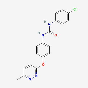 molecular formula C18H15ClN4O2 B5410811 N-(4-chlorophenyl)-N'-{4-[(6-methyl-3-pyridazinyl)oxy]phenyl}urea 