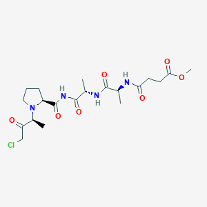 molecular formula C20H31ClN4O7 B054109 Methoxysuccinyl-alanyl-alanyl-prolyl-alanine chloromethyl ketone CAS No. 111682-13-4