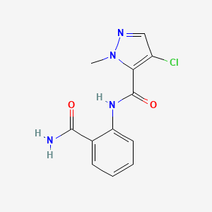 molecular formula C12H11ClN4O2 B5410926 N-(2-carbamoylphenyl)-4-chloro-1-methyl-1H-pyrazole-5-carboxamide 