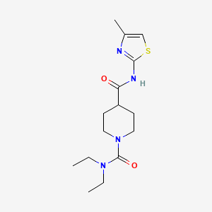 molecular formula C15H24N4O2S B5411040 N~1~,N~1~-diethyl-N~4~-(4-methyl-1,3-thiazol-2-yl)piperidine-1,4-dicarboxamide 