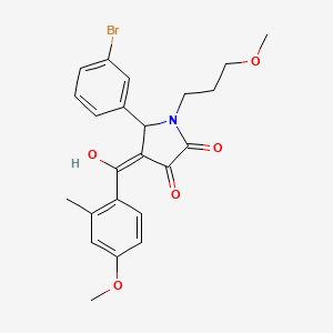 molecular formula C23H24BrNO5 B5411086 5-(3-bromophenyl)-3-hydroxy-4-(4-methoxy-2-methylbenzoyl)-1-(3-methoxypropyl)-1,5-dihydro-2H-pyrrol-2-one 