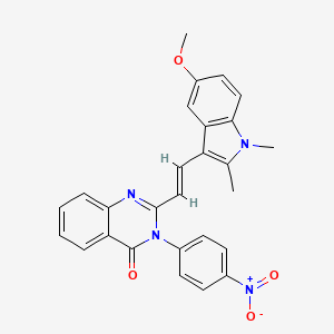 molecular formula C27H22N4O4 B5411243 2-[2-(5-methoxy-1,2-dimethyl-1H-indol-3-yl)vinyl]-3-(4-nitrophenyl)-4(3H)-quinazolinone 
