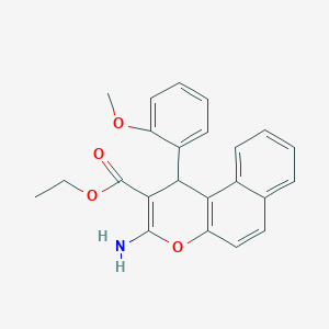 molecular formula C23H21NO4 B5411296 ethyl 3-amino-1-(2-methoxyphenyl)-1H-benzo[f]chromene-2-carboxylate 