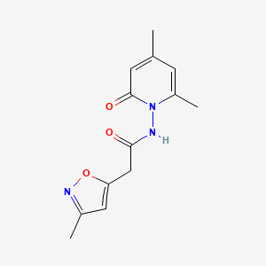 molecular formula C13H15N3O3 B5411309 N-(4,6-dimethyl-2-oxopyridin-1(2H)-yl)-2-(3-methylisoxazol-5-yl)acetamide 