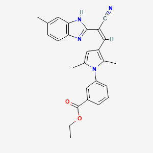 molecular formula C26H24N4O2 B5411351 ethyl 3-[3-[(Z)-2-cyano-2-(6-methyl-1H-benzimidazol-2-yl)ethenyl]-2,5-dimethylpyrrol-1-yl]benzoate 