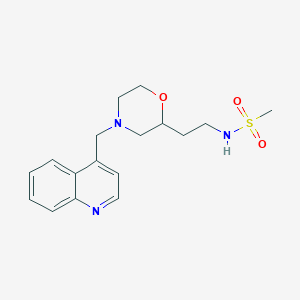 molecular formula C17H23N3O3S B5411382 N-{2-[4-(quinolin-4-ylmethyl)morpholin-2-yl]ethyl}methanesulfonamide 
