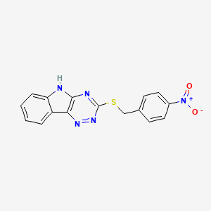 molecular formula C16H11N5O2S B5411383 3-((4-Nitrobenzyl)thio)-5H-[1,2,4]triazino[5,6-b]indole 