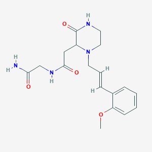 molecular formula C18H24N4O4 B5411396 N~2~-({1-[(2E)-3-(2-methoxyphenyl)-2-propen-1-yl]-3-oxo-2-piperazinyl}acetyl)glycinamide 