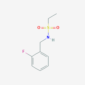 molecular formula C9H12FNO2S B5411568 N-[(2-FLUOROPHENYL)METHYL]ETHANE-1-SULFONAMIDE 