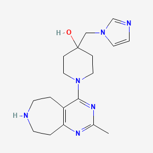 molecular formula C18H26N6O B5411578 4-(1H-imidazol-1-ylmethyl)-1-(2-methyl-6,7,8,9-tetrahydro-5H-pyrimido[4,5-d]azepin-4-yl)-4-piperidinol dihydrochloride 
