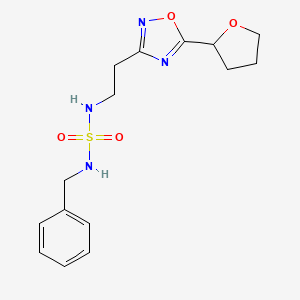 molecular formula C15H20N4O4S B5411705 N-benzyl-N'-{2-[5-(tetrahydrofuran-2-yl)-1,2,4-oxadiazol-3-yl]ethyl}sulfamide 