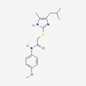 molecular formula C17H23N3O2S B5411798 N-(4-methoxyphenyl)-2-[[5-methyl-4-(2-methylpropyl)-1H-imidazol-2-yl]sulfanyl]acetamide 