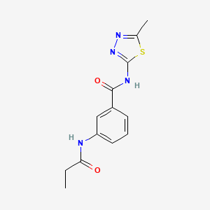 molecular formula C13H14N4O2S B5411824 N-(5-methyl-1,3,4-thiadiazol-2-yl)-3-(propanoylamino)benzamide 
