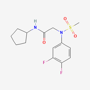 molecular formula C14H18F2N2O3S B5411843 N~1~-cyclopentyl-N~2~-(3,4-difluorophenyl)-N~2~-(methylsulfonyl)glycinamide 