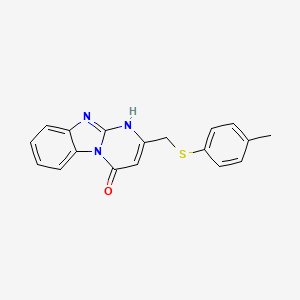 molecular formula C18H15N3OS B5411862 2-{[(4-methylphenyl)thio]methyl}pyrimido[1,2-a]benzimidazol-4(1H)-one 