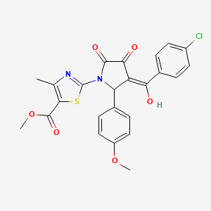 molecular formula C24H19ClN2O6S B5411863 methyl 2-[3-(4-chlorobenzoyl)-4-hydroxy-2-(4-methoxyphenyl)-5-oxo-2,5-dihydro-1H-pyrrol-1-yl]-4-methyl-1,3-thiazole-5-carboxylate 