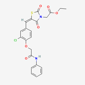 molecular formula C22H19ClN2O6S B5411865 ethyl {5-[4-(2-anilino-2-oxoethoxy)-3-chlorobenzylidene]-2,4-dioxo-1,3-thiazolidin-3-yl}acetate 