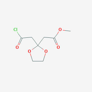 molecular formula C8H11ClO5 B054119 Methyl [2-(2-chloro-2-oxoethyl)-1,3-dioxolan-2-yl]acetate CAS No. 111463-18-4