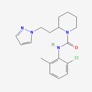 molecular formula C18H23ClN4O B5412065 N-(2-chloro-6-methylphenyl)-2-[2-(1H-pyrazol-1-yl)ethyl]-1-piperidinecarboxamide 