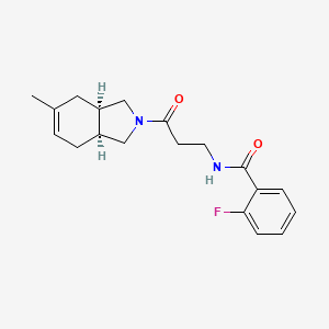 molecular formula C19H23FN2O2 B5412092 N-[3-[(3aR,7aS)-5-methyl-1,3,3a,4,7,7a-hexahydroisoindol-2-yl]-3-oxopropyl]-2-fluorobenzamide 