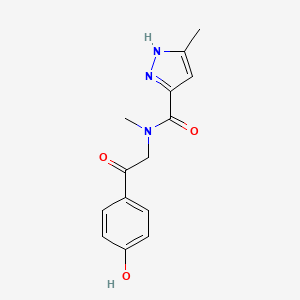 molecular formula C14H15N3O3 B5412168 N-[2-(4-hydroxyphenyl)-2-oxoethyl]-N,3-dimethyl-1H-pyrazole-5-carboxamide 